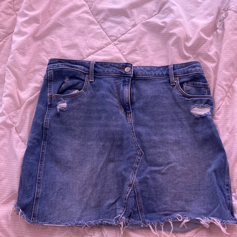 Dark wash jean skirt